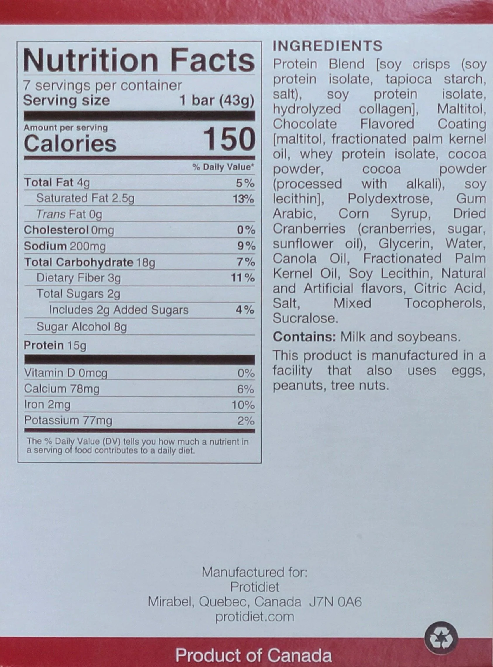 Raspberry Dark Chocolate Squares - ProtiDiet - Image 4